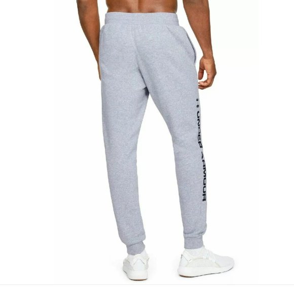 💖MEGA SALE💖Under Armour Rival Fleece Wordmark Joggers Men's XXL 1345634 035 - Picture 3 of 10